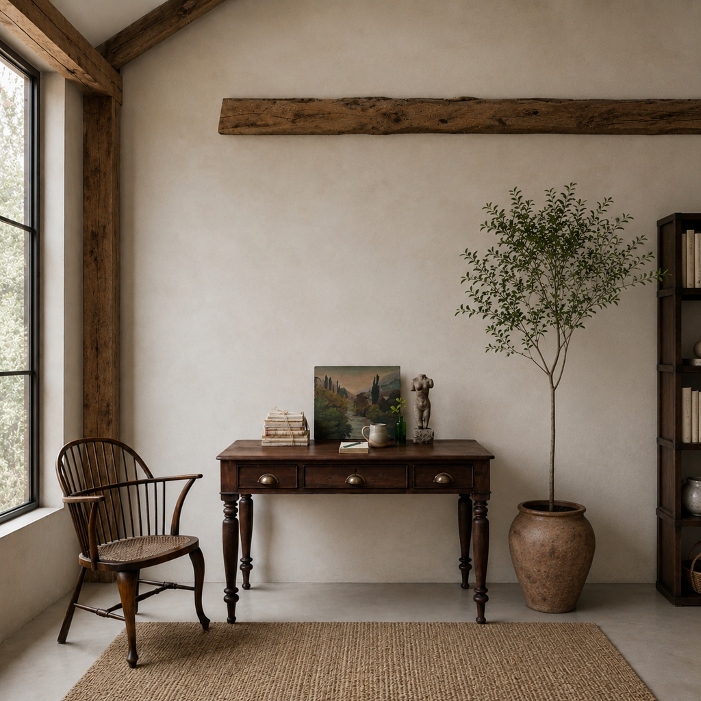 Antique Dark Wood Desk | Harry